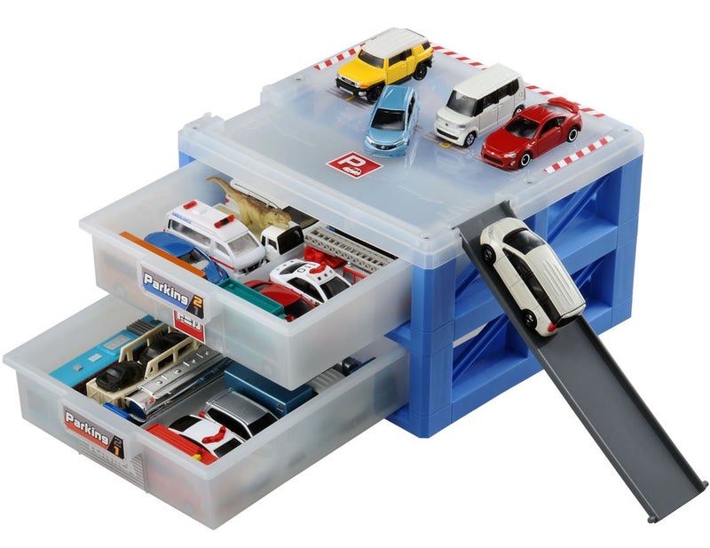 Takara Tomy "Tomica Parking Case 24", Mini Car, Toy Storage, 3 Years Old and Up, Toy Safety Standards Passed, ST Mark Certification, TOMICA TAKARA TOMY Plastic, White - Image 1
